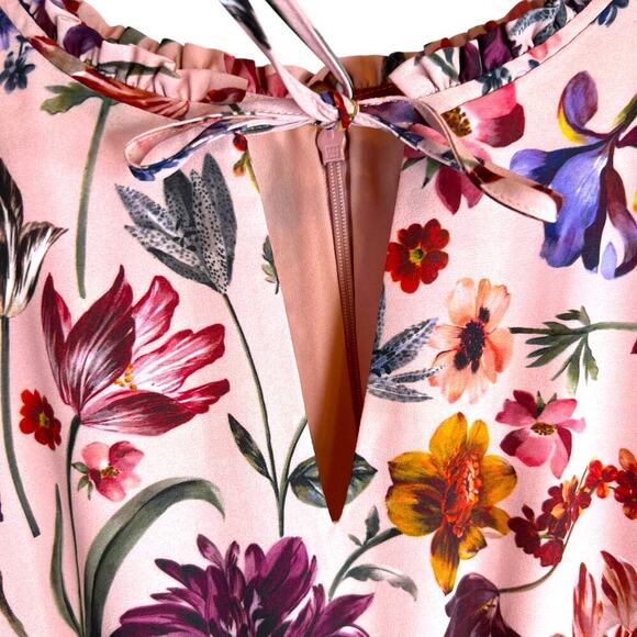 J. Crew Faye Dress  A-line Midi in Blush with Floral Print Women's Medium - Picture 8 of 15